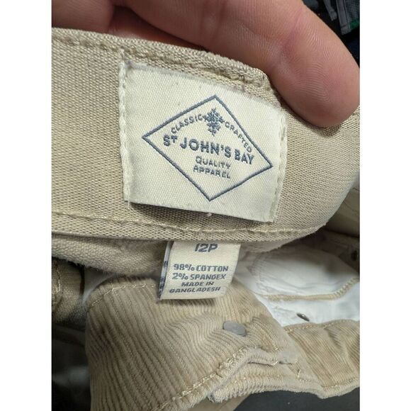 St Johns Bay Corduroy Jeans Brown Straight Leg Women's  12P - Picture 2 of 8